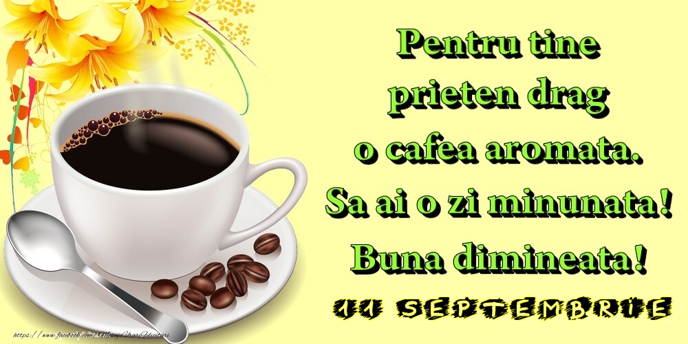 11.Septembrie -  Pentru tine prieten drag o cafea aromata. Sa ai o zi minunata! Buna dimineata!