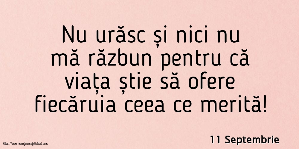 Felicitari de 11 Septembrie - 11 Septembrie - Nu urăsc și nici nu mă răzbun
