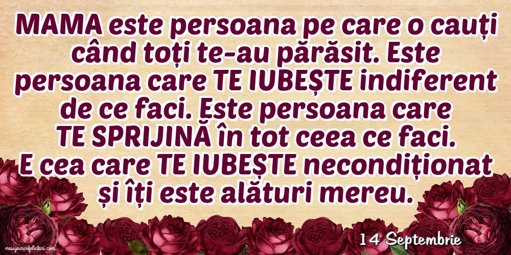 Felicitari de 14 Septembrie - 14 Septembrie - Mama!