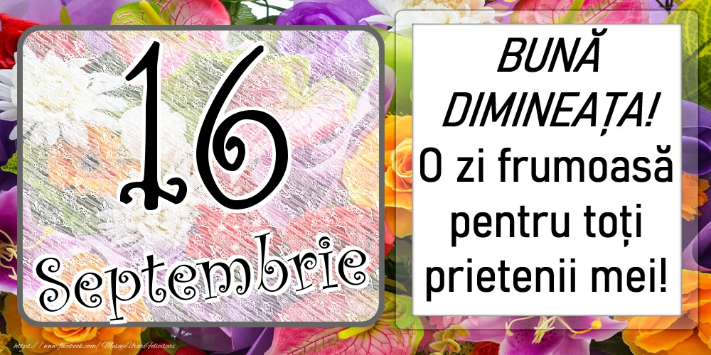 16 Septembrie - BUNĂ DIMINEAȚA! O zi frumoasă pentru toți prietenii mei!