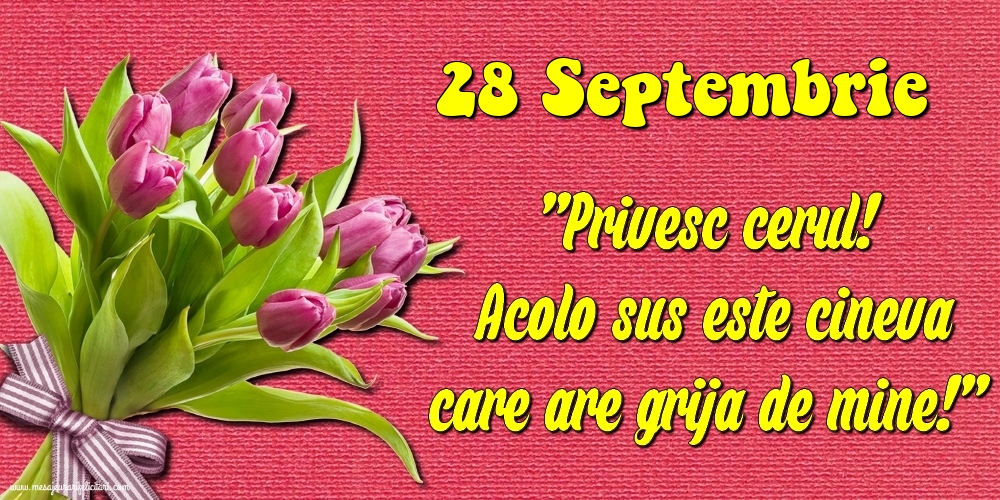 28.Septembrie Privesc cerul! Acolo sus este cineva care are grija de mine!