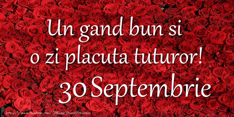 Un gand bun si  o zi placuta tuturor! Septembrie 30
