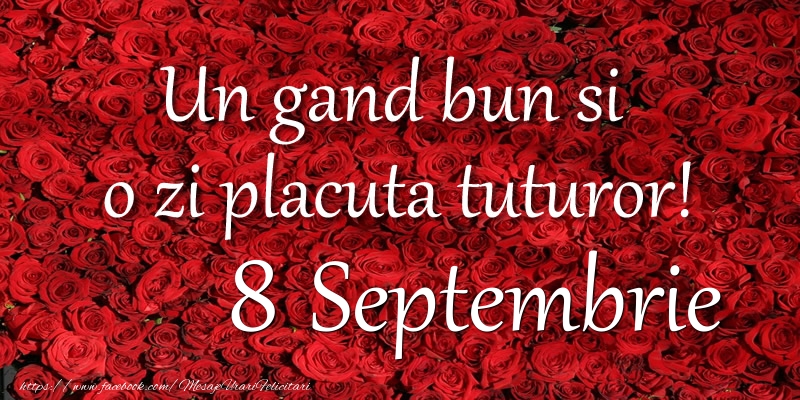 Un gand bun si  o zi placuta tuturor! Septembrie 8