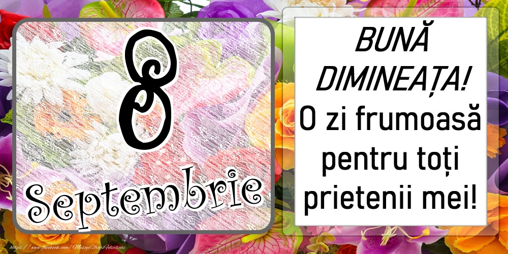 8 Septembrie - BUNĂ DIMINEAȚA! O zi frumoasă pentru toți prietenii mei!