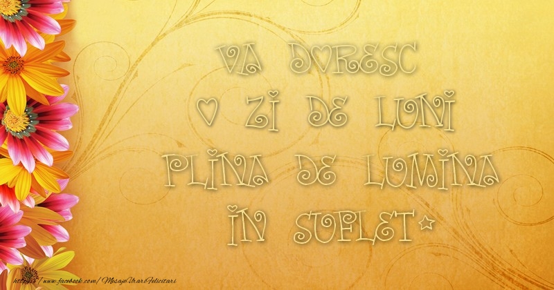 Va doresc o zi de luni plina de lumina in suflet