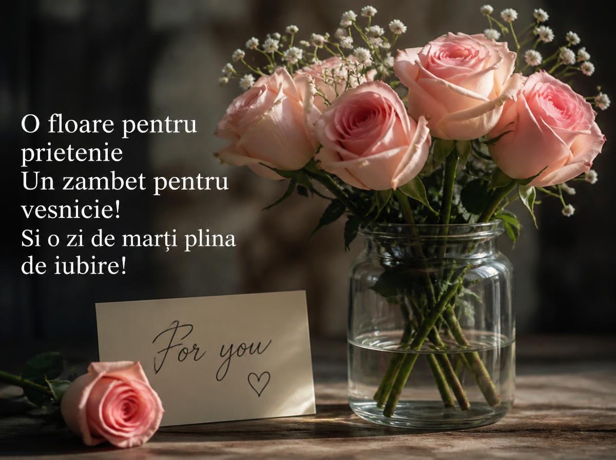 O floare pentru prietenie Un zambet pentru vesnicie! Si o zi de marți plina de iubire!
