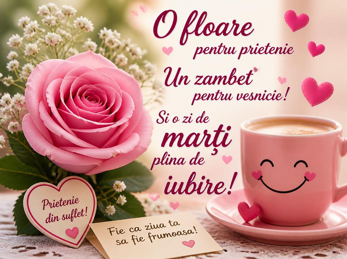 O floare pentru prietenie Un zambet pentru vesnicie! Si o zi de marți plina de iubire!