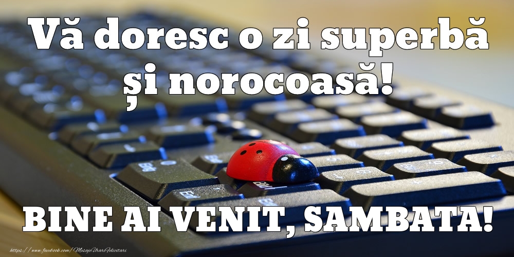 Vă doresc o zi superbă și norocoasă! Bine ai venit, sambata!