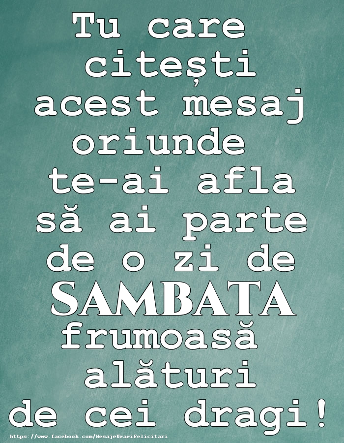 O zi de sambata frumoasă!